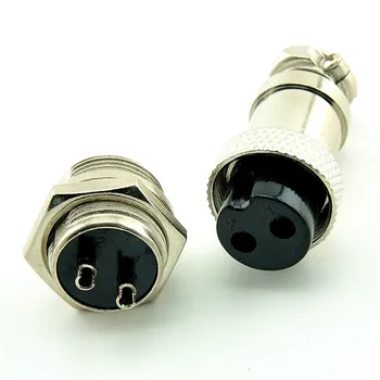 

50Pair=100Pcs 2PIN 16mm gx16-2 core aviation plug cable connector plug + socketr