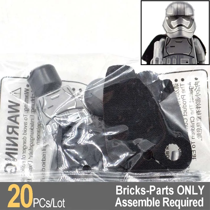 

Wholesale 20pcs/lot Phasma The Force Awakens Storm Clone Trooper Star Wars Building Blocks Bricks Gift Toys for Children XH146