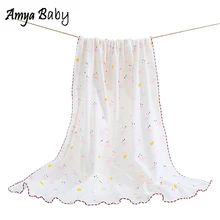 Amya ребенка Детские летнее одеяло мультфильм печати хлопок Одеяло s для малышей 90*90 см новорожденных для маленьких девочек одеяла для мальчика