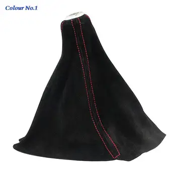 

Car Gear Shift Knob Boots Lever Dust Cover Frosted Leather Universal Red Stitch Gaiter Sleeve Glove Collars