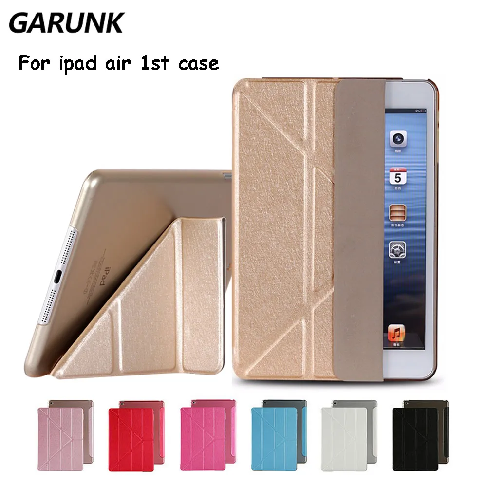 

Tablet Smart Case for Apple iPad air 1st for Ipad 5 Sleep Awake Magnetic PU Leather Triangle Folded Stand Slim Protective Cover