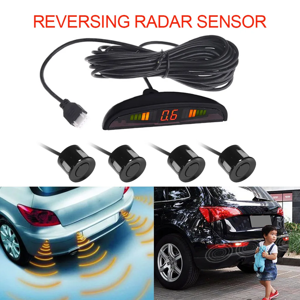 

4 Sensors Buzzer Car Parking Sensor Kit Reverse Backup Assistance Radar Sound Alert Indicator Probe Monitor System 12V Styling