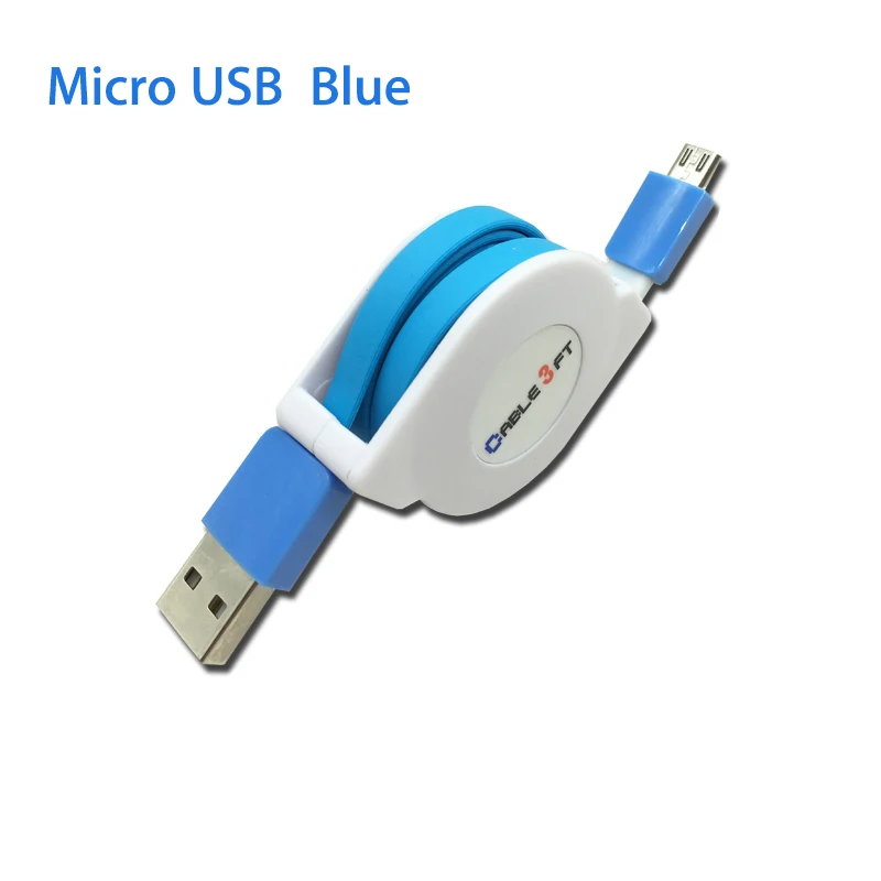 2 м 3 м Micro USB Выдвижной кабель для samsung Galaxy A3 A5 A6 J3 J5 J7 huawei Y6 Y9 Nova 3i p смарт-кабель для мобильного телефона - Цвет: Blue Micro usb