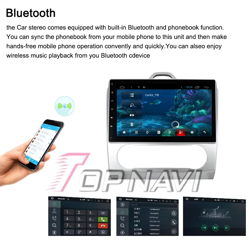 Discount Topnavi 10.2" Quad Core Android 6.0 Car GPS Navigation for Focus 2 Auto Autoradio Multimedia Audio Stereo,NO DVD In Dash 20