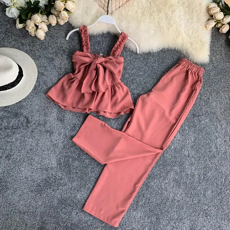 Женский топ без рукавов ALPHALMODA повседневный однотонный эластичный Топ с бантом +