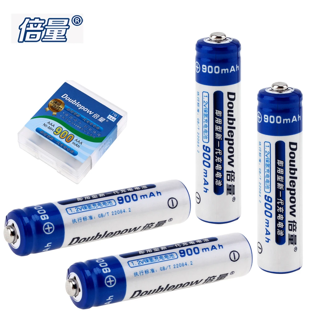 

4pcs! Doublepow 1.2V 900mAh AAA Battery Ni-Mh NiMh LSD AAA Rechargeable Battery with Radiating Hole for Toy Camera Headlamp