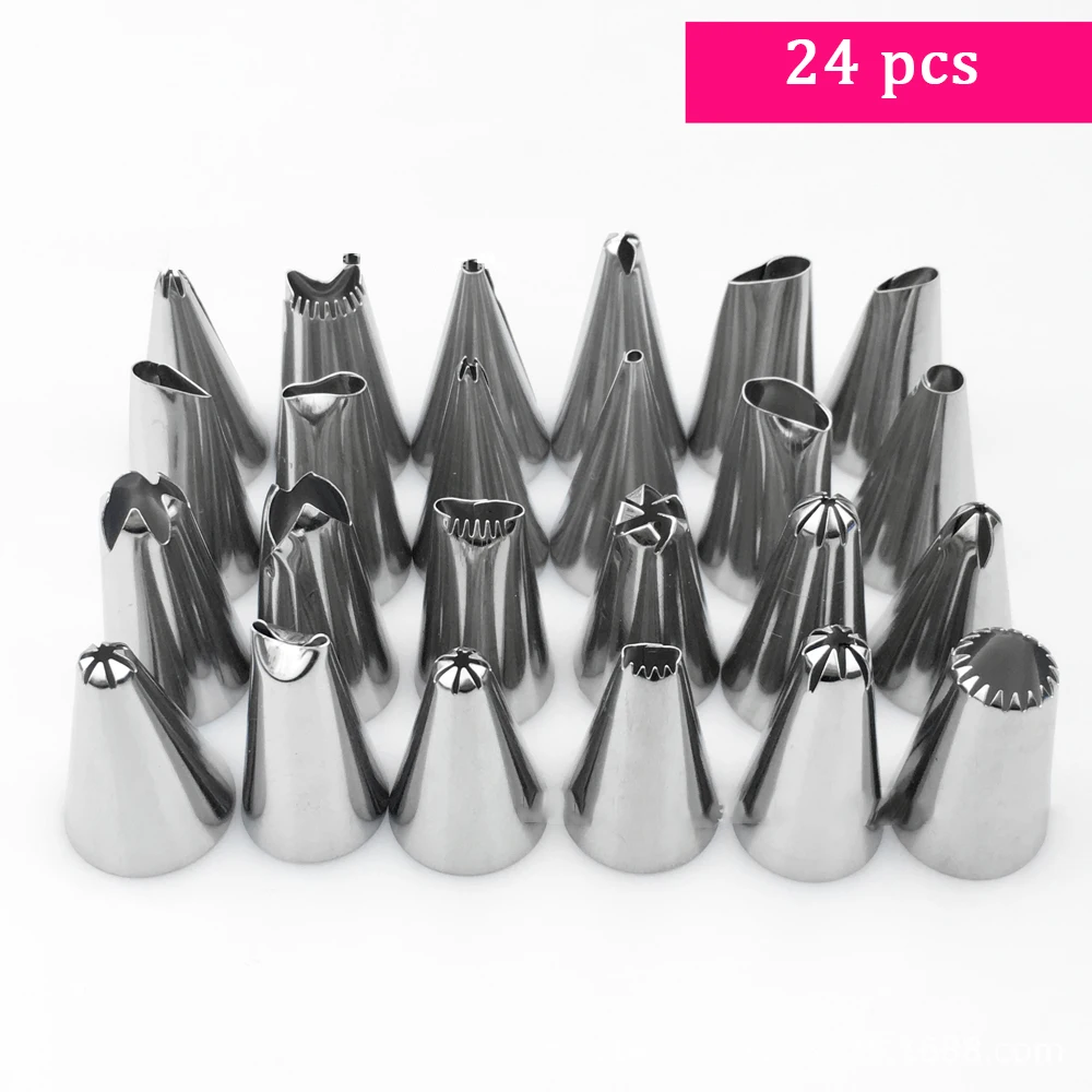 

24 Cakes Decorating Mouth Stainless Steel Cream Mouth Pacifier Cake Cookie Garnish Decoration Tools