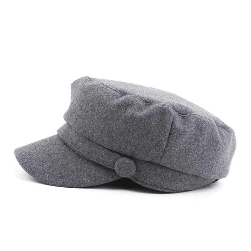[AETRENDS] модная плоская шляпа, шерстяная на ощупь, военная Кепка для женщин и мужчин, армейские шляпы матроса Z-6845