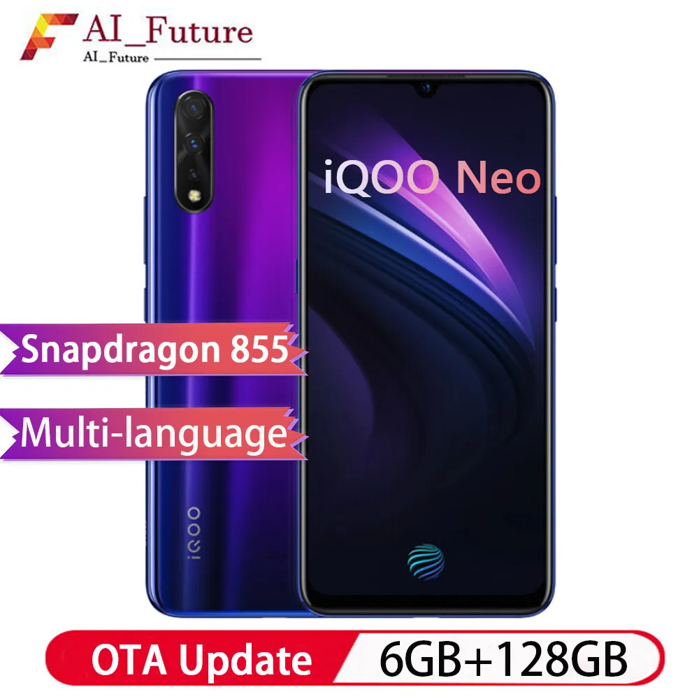 

New VIVO iQOO Neo Smartphone 6GB 128GB Snapdragon 845 Support 22.5W Fast Charge 6.38"FHD AMOLED 3 Cameras 4500mAh Smartphone