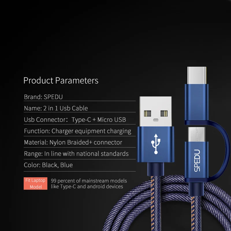 2 в 1 Micro USB Type C кабель для Samsung Galaxy S9 S8 Plus Xiaomi зарядный iphone xr xs max x 7 8 plus 6s|Кабели