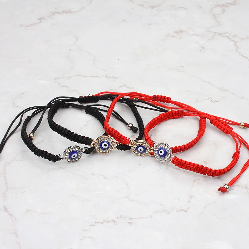 

Lucky Red Black String Thread Bracelets Blue Turkish Evil Eye Charm Women Handmade Jewelry As Gift