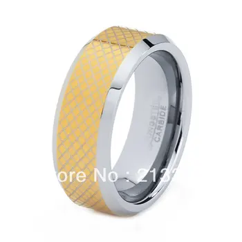 

FREE SHIPPING!USA WHOLESALES CHEAP PRICE BRAZIL RUSSIA CANADA UK HOT SELLING 8MM New GOLD TWO TONE BRIDALTUNGSTEN WEDDING RING