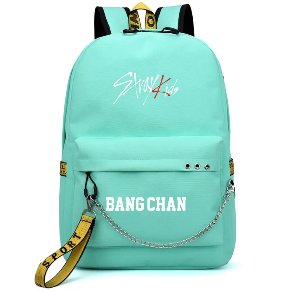 Женский рюкзак CHANGBIN SEUNGMIN в Корейском стиле, школьные сумки из парусины для девочек-подростков, женские розовые сумки, рюкзак для ноутбука - Цвет: BANG CHAN green