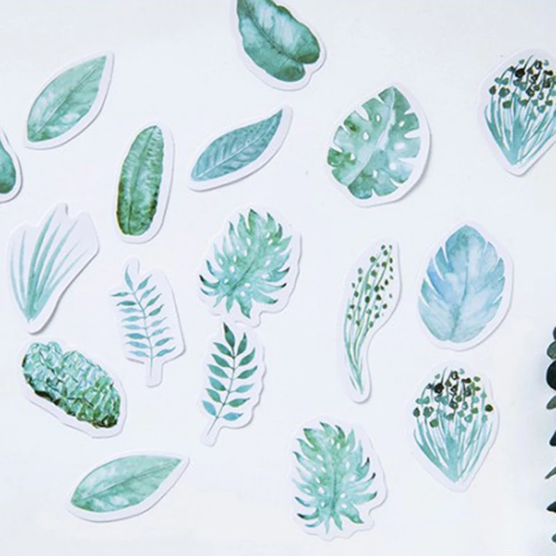 

45pcs Mini Green Leaf DIY Plant Paper Sticker for Scrapbooking Diary Ablum Book Label Stickers Decoration Kids Gift