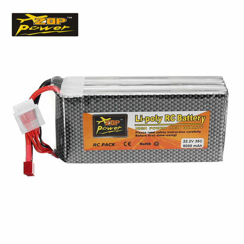 Высокое качество ZOP power 22,2 V 6000 mAh 35C 6 S аккумуляторная батарея Lipo T Plug для модель вертолета на дистанционном управлении RC Drone FPV Racer запчасти