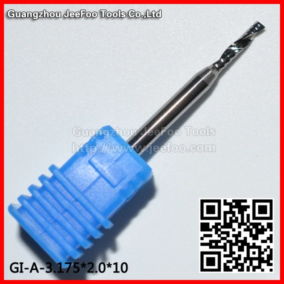 

3.175*2.0*10 Aluminium Cutting One Flute CNC Milling Cutter Router bits for Woodworking A Series