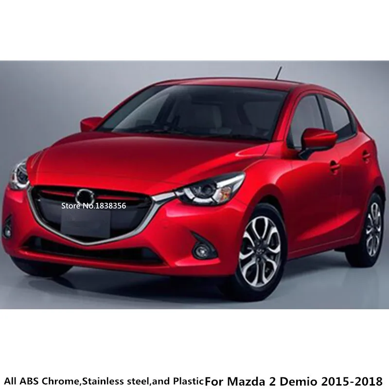 Для Mazda 2 Demio корпус защитный детектор ABS Хромированная Отделка Передняя Нижняя решетка решетки гонки 2 шт