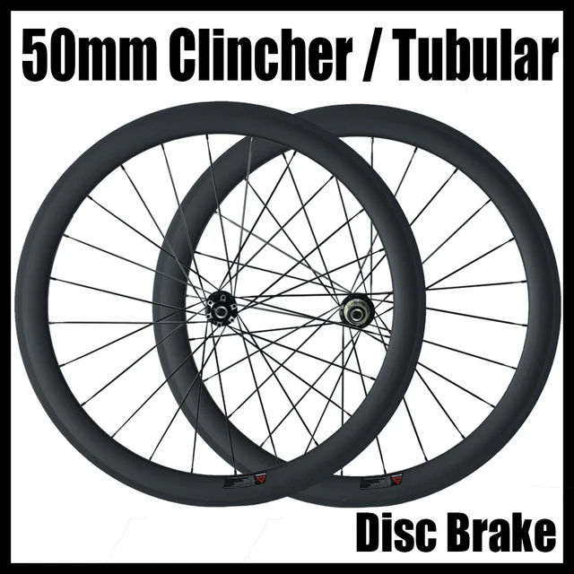 Best price at $349 Cheap 23mm width 50mm depth Carbon Clincher Tubular Wheelset 700C Carbon Disc Brake Wheels Bike Bicycle Disc brake Cyclocross Wheels
