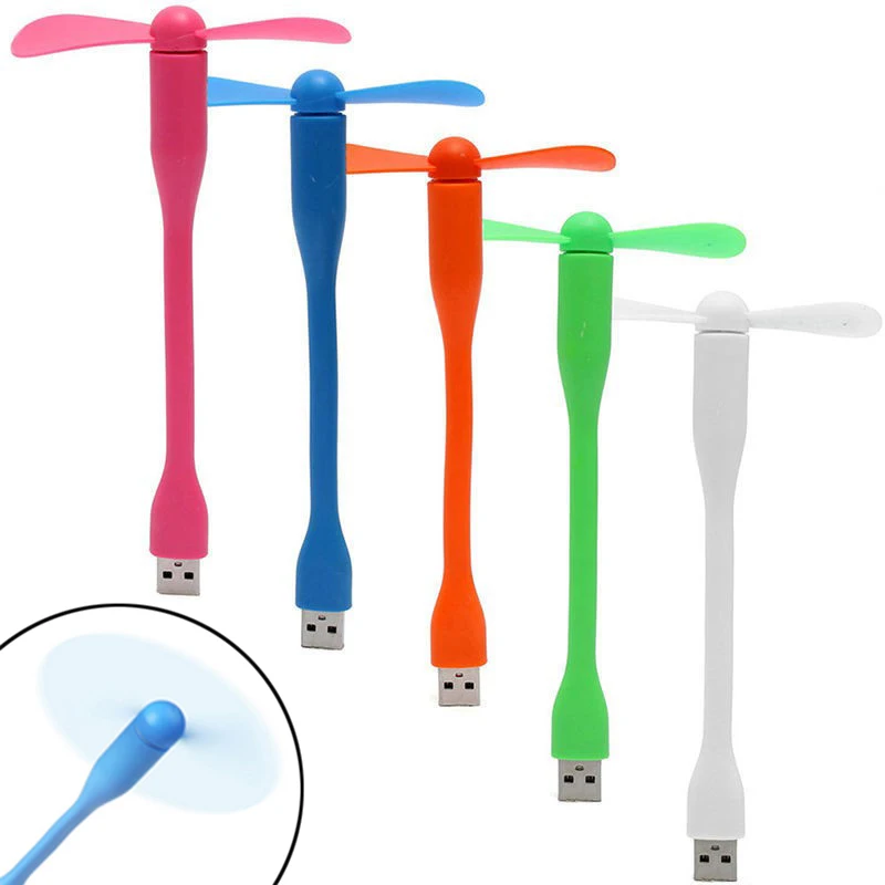 Creative USB Fan Flexible Portable Mini Fan and USB LED Light Lamp Xiaomi Book For Power Bank Notebook Computer Summer Gadget