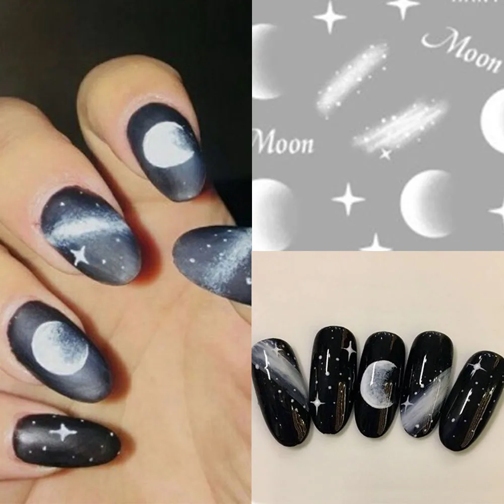 1 Moonlight 3D Nail Art Stickers Lunar Eclipse Nail Stickers Star Adhesive Nail Sticker Nail Decoration 1