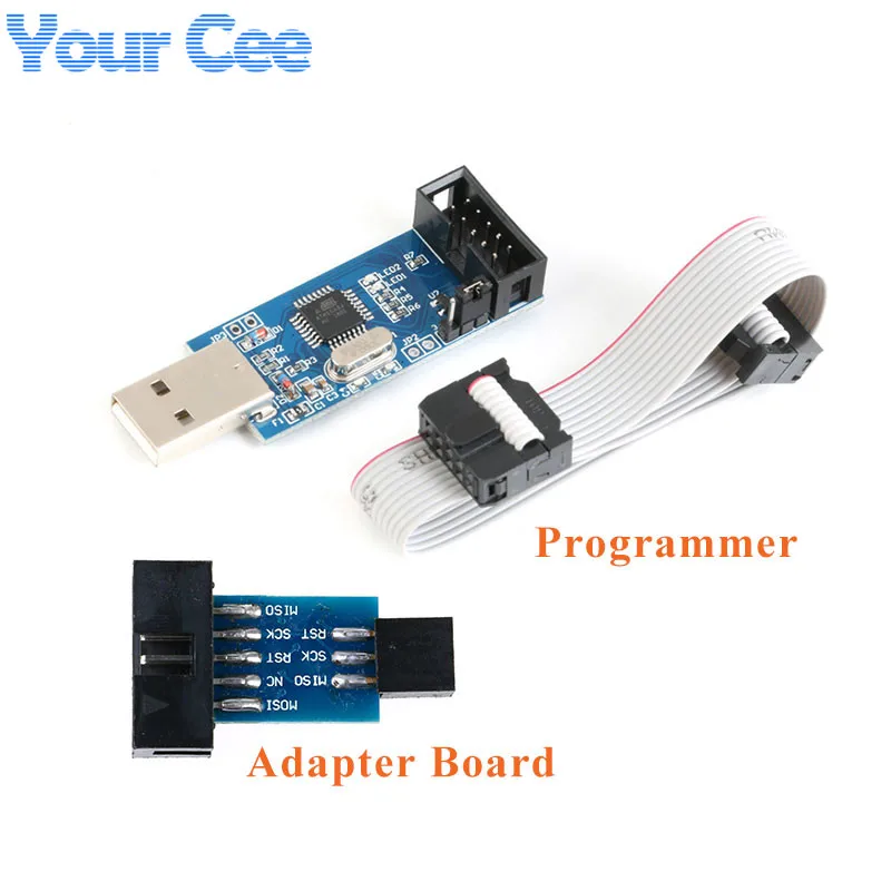 Программатор USBASP USBISP AVR USB ISP ASP ATMEGA8 ATMEGA128 Поддержка Win7 64 10Pin модуль провода к 6 Pin