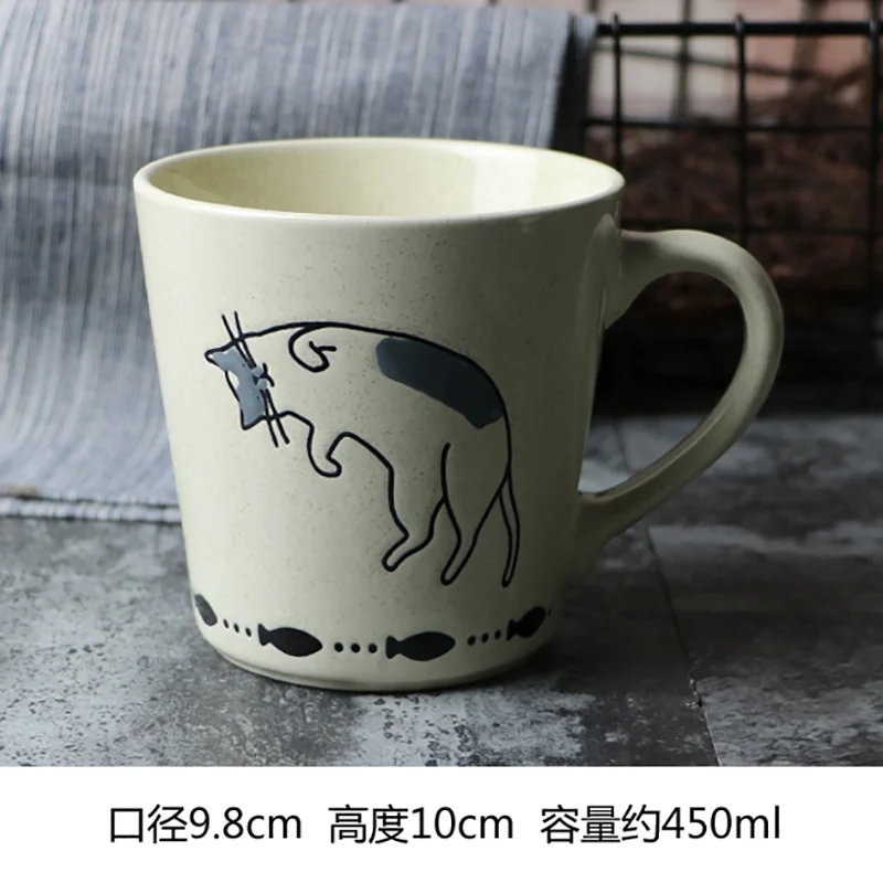 Керамическая кружка с милыми животными, мультяшная ностальгическая креативная чашка для влюбленных, посуда для напитков, кофейная чайная кружка, морская звезда, медведь, ежик, кошка - Цвет: f