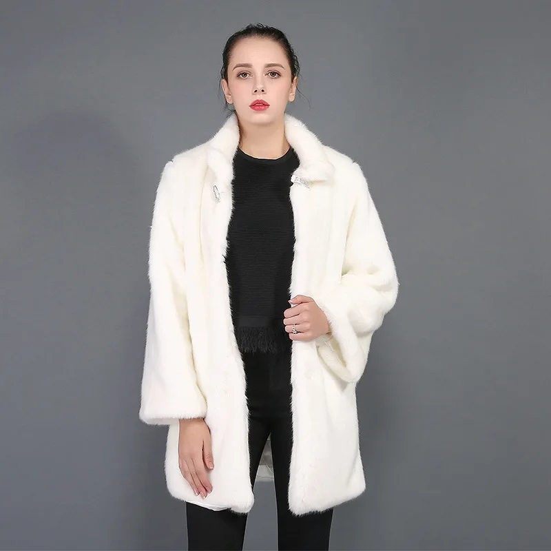 Winter Plush Coat Girl Women Long Warm Coats Artificial Fur Open Stitch Casual Street Wear Female Women 2019 Autumn Coat New