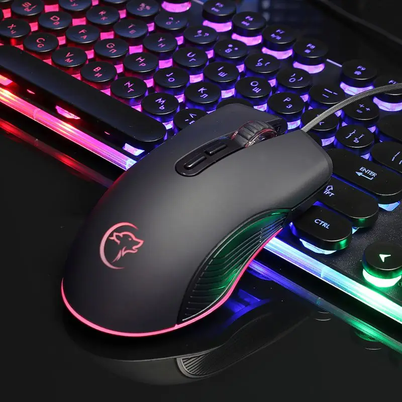 Optical Wired Game Mouse 4 Colors LED Light 3200dpi Gaming Mice G830 for PC Computer Laptop 4