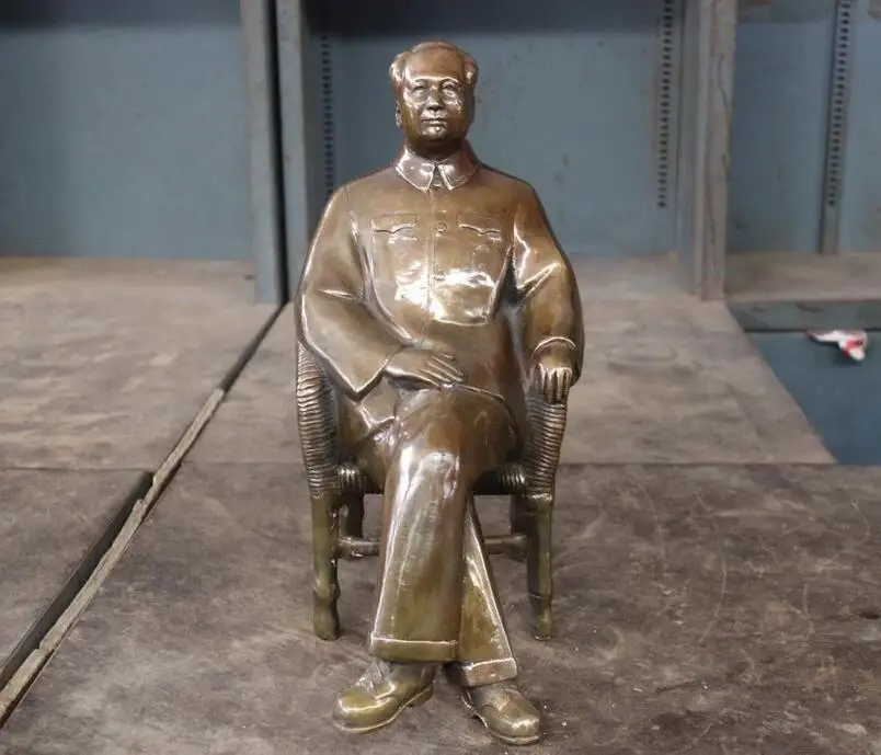 14 &quotКитайский народный медный Бронзовый известный Мао цзедонг лидер Chiarman стул