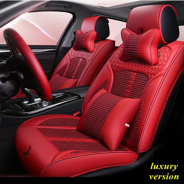 Red with Pillows Сиденья для nissan приглашение juke ногами листьев livina Maxima Murano navara d40 - Название цвета: Red with Pillows