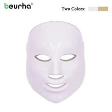 Beurha Перезаряжаемые светодиодный маска для лица 7 цветов фотон лицевая маска против морщин удаления прыщей омоложение массаж Красота Spa устройство