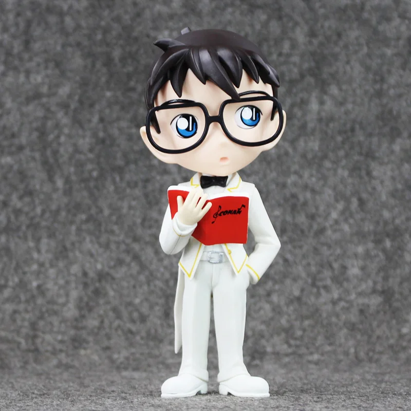 19cm Japanese Anime Detective Conan white Suit PVC Action Figure