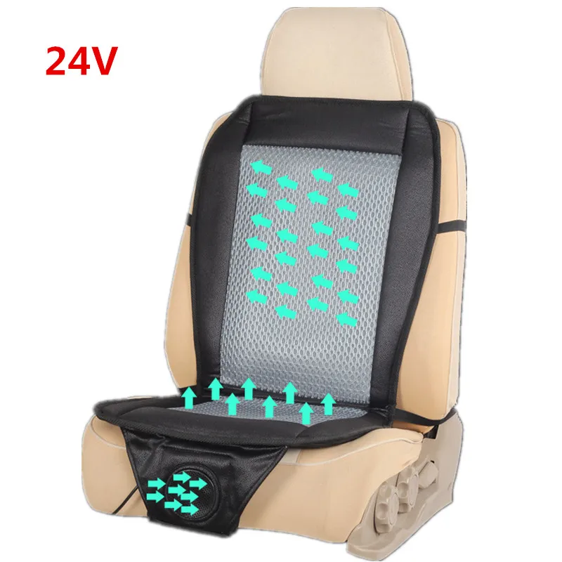 

24V Car Cushion Cooling Seat Cover with Air Fan Summer Cool Ventilation Massage Seat Air Conditioning Cushion Adjustable