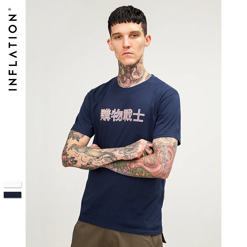 INFLATION 2018 SS Chinese Print Short Sleeve T shirt Mens
