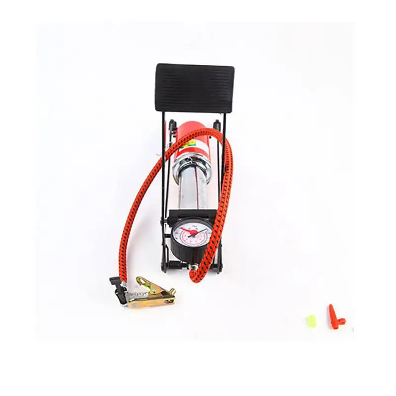 Portable High Pressure Tire Air Inflatable Pump Foot Inflator With Gauge For Car Motorcycle Bike