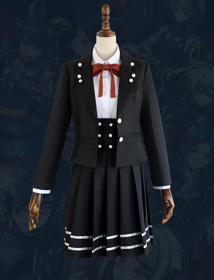

2017 New Anime Danganronpa V3 Shirogane Tsumugi Original Edition JK Uniform Cosplay Costume Women Halloween Stocks Wig Hair