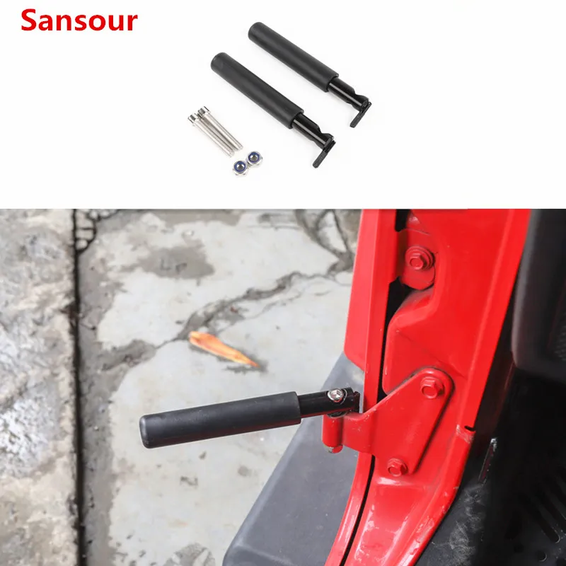

Sansour Car Door Steps Kit Door Hinge Foot Pedal Peg for Jeep Wrangler JK JL 2007-2018
