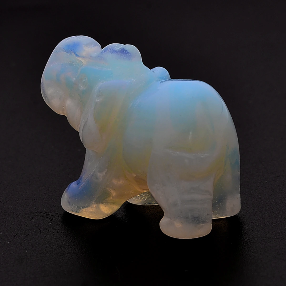 1pcs Mayitr Gem Stone Decoration Crafts Hand Carved Elephant Opal Home Decor Lucky Ornament Craft 15''