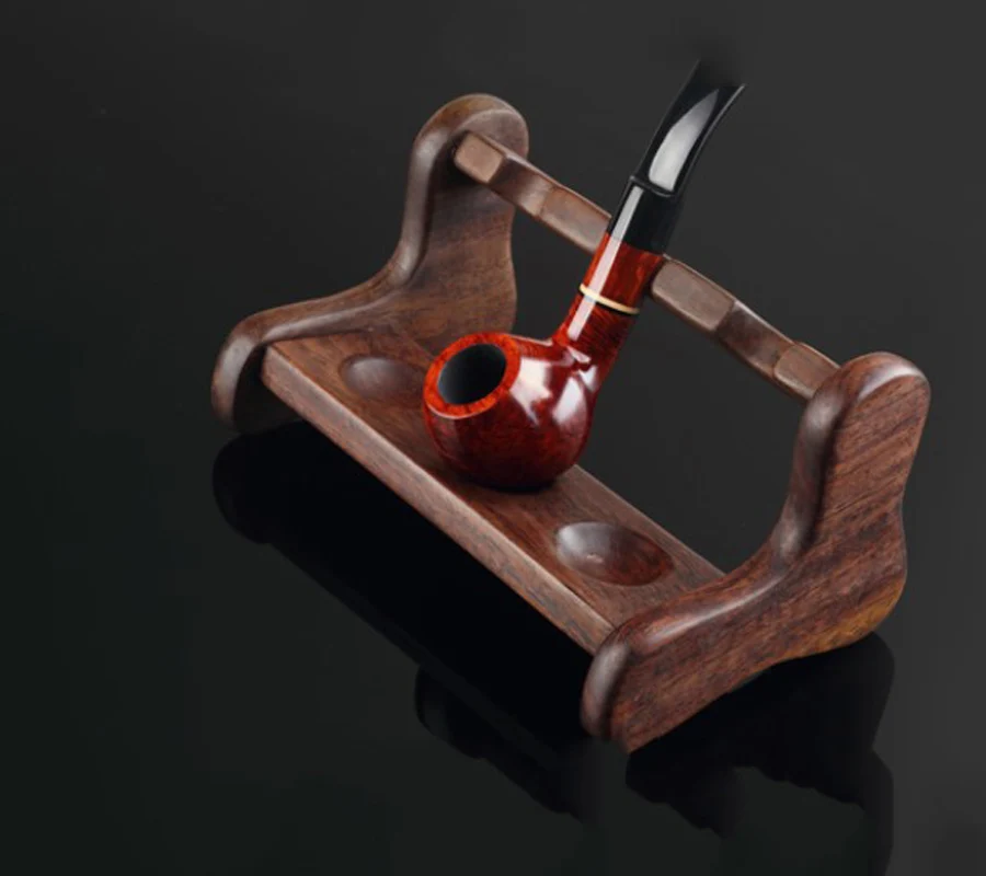 

New Durable Tobacco Pipe Wood Rack Type Racks Briar Wood Smoking Tobacco Pipe Holder Meticulous Workmanship Smoking Pipes LFB248