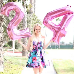 Set of 2 Colorful 30th Birthday Foil Balloons - Pink, Blue, Gold Party Decorations - 40inch (MINT GREEN)