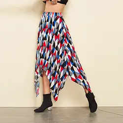 2018 женские осенние зимние длинные юбки модные повязки с высокой эластичной талией Элегантные женские повседневные винтажные Печатные