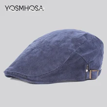 Винтажный вельветовый Французский Берет, мужская шапка Newsboy Wo, мужские шапки, горячий берет для художника, кепки для мужчин, зимние регулируемые WH650