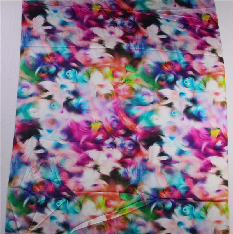 

nature silk Digital Printed elastic silk Satin Fabric