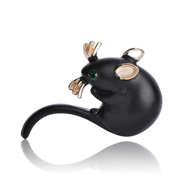 

Blucome Cute Mouse Brooches For Women Man Kids Crystals Mini Rat Animal Broches Hijab Scarf Pins Party Joyas Coat Sweater Spille