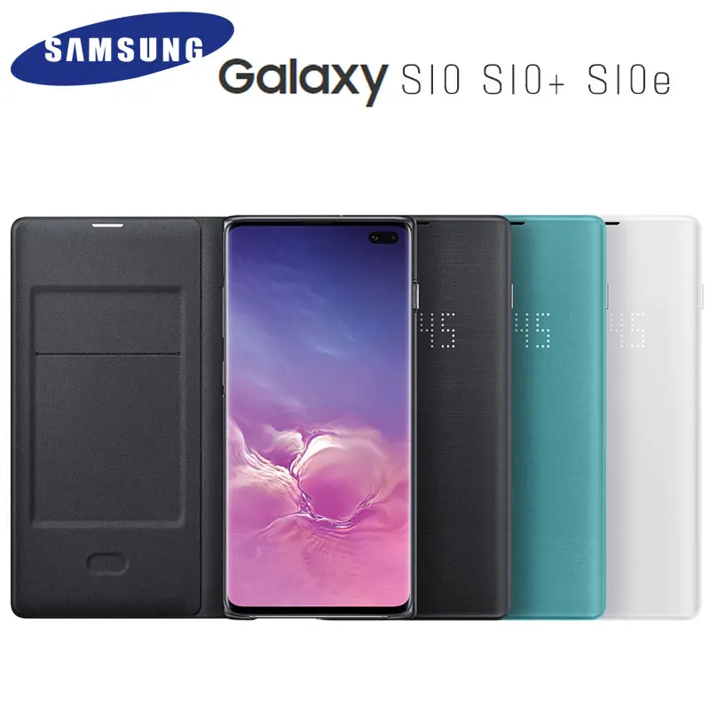 Для SAMSUNG S10 официальный Galaxy S10+ светодиодный чехол-кошелек откидная крышка Galaxy S10 Plus S10e смарт-карта карманный кожаный чехол