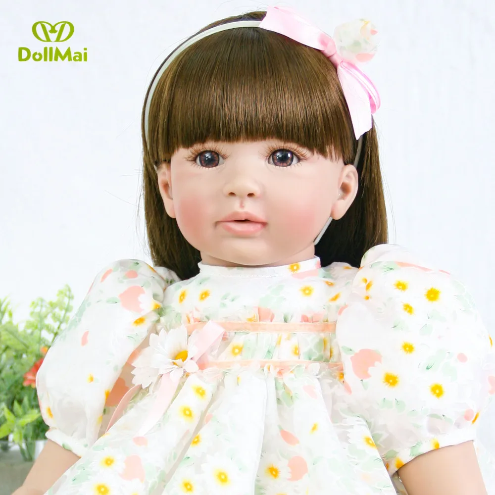 

Reborn toddler girl dolls 60cm aodrable vinyl silicone reborn baby dolls bebe alive reborn realista menina bonecas child gift