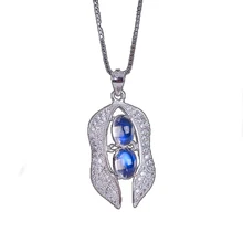 Natural non-optimized Labradorite 4*6/3*5 Moonstone Inlaid 925 Silver Pendant Jewelry Luxury Mosaic Support Customization