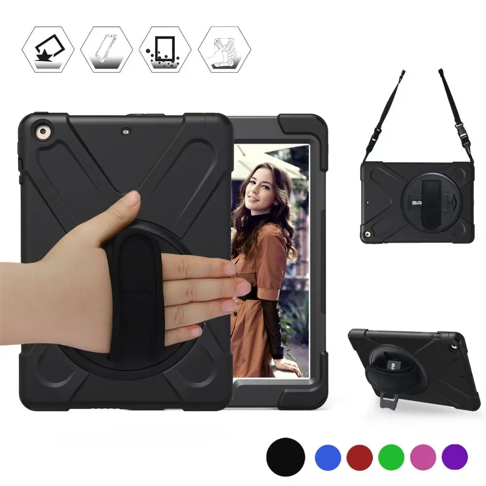 

Conelz For iPad Air Case iPad 5 Shockproof Case with a 360 Degree Swivel Kickstand Hand Strap Shoulder Strap for iPad Air 9.7''