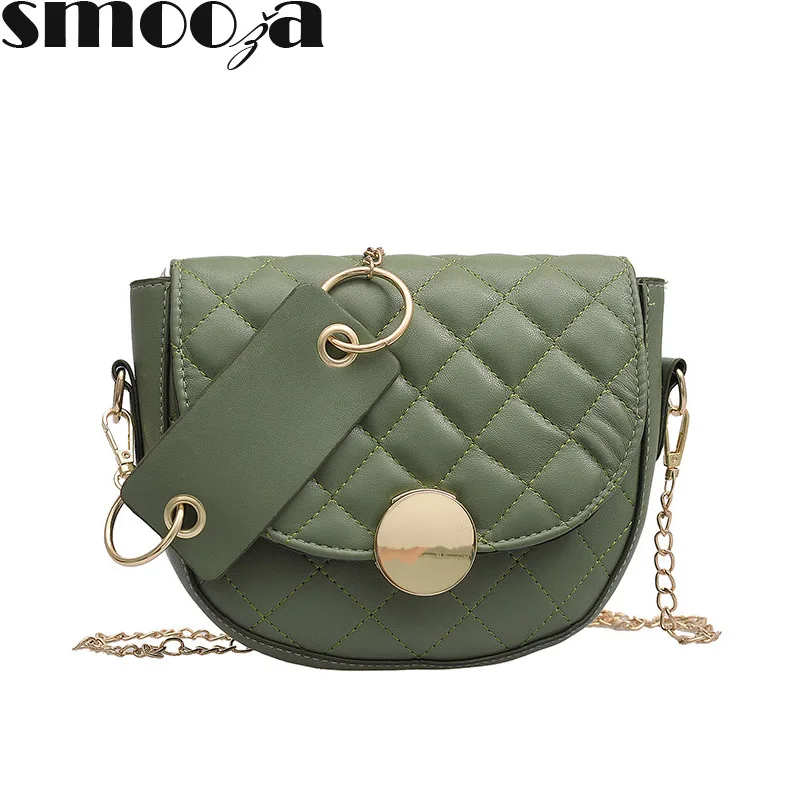 

SMOOZA Plaid Shoulder Bag Women Designer Fashion Handbags chain Women Bags Messenger Crossbody Bag criss-cross bolsa feminina