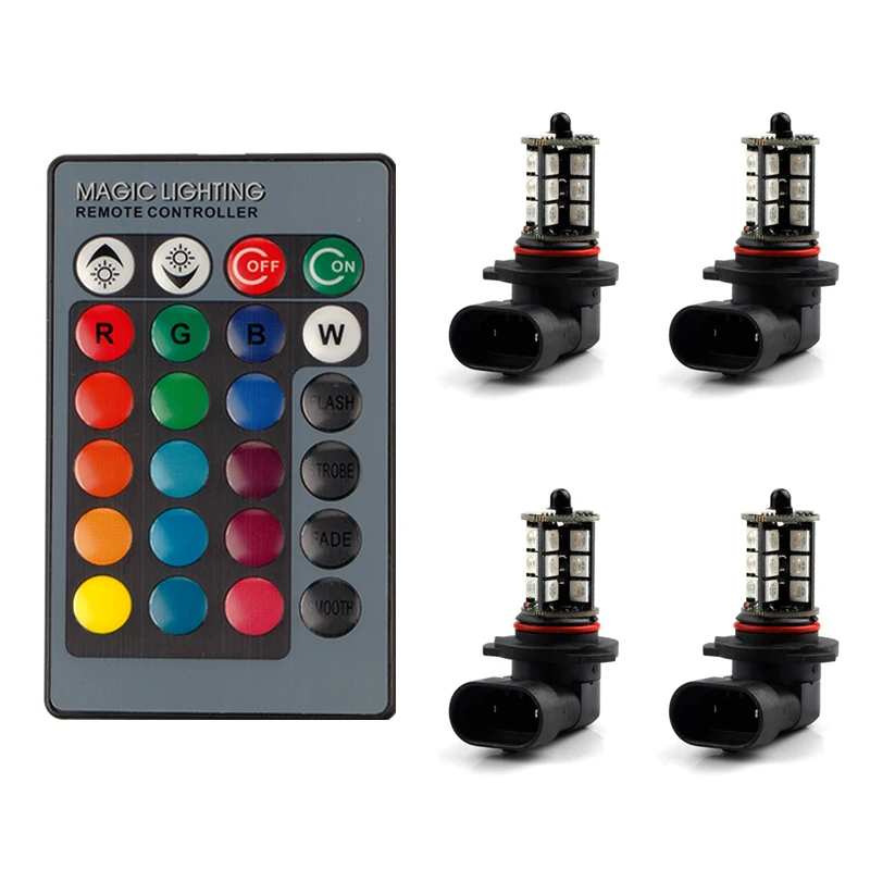 OKEEN 1 комплект H1 H3 H4 H7 H11 9005 9006 RGB светодиодный автомобильный головной светильник 5050